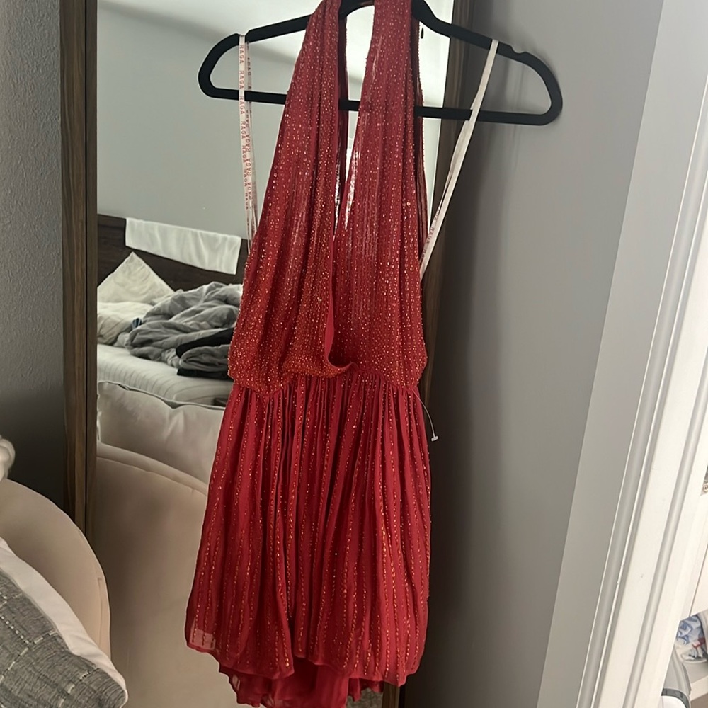 NWT RAGA coral beaded dress